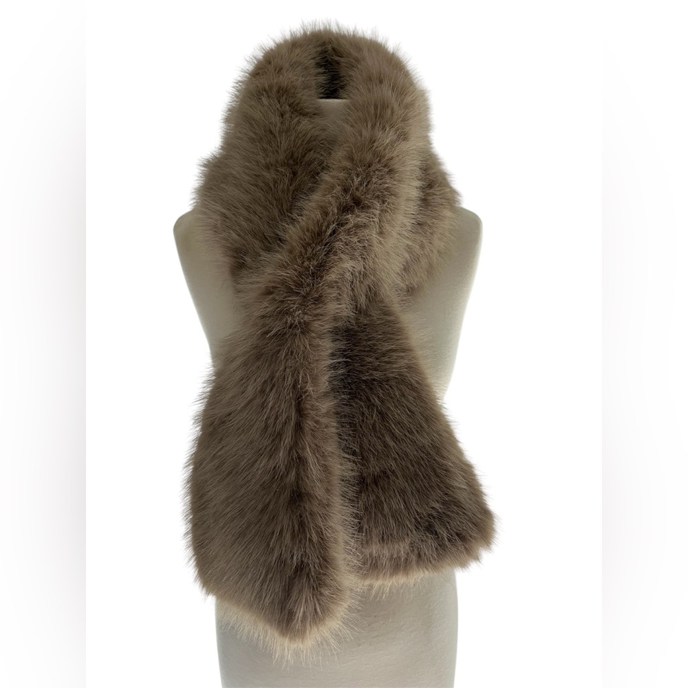 Luxurious Faux Fur Scarf Tan Brown